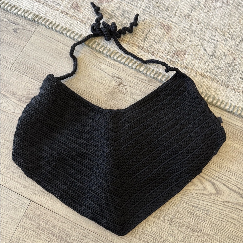 SKIMS Black knit swim top